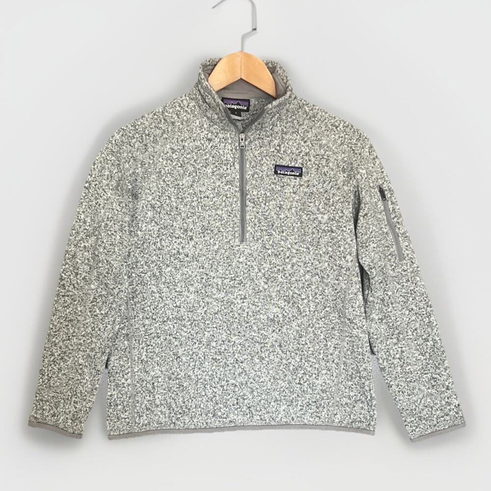 Patagonia Better Sweater 1/4 Zip Fleece Women’s Size S Birch White Gray Pullover